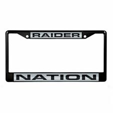 raider nation las vegas nfl football team black laser chrome license plate frame picture