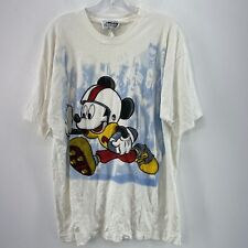VTG 1990s White Disney Jerry Lewis Mickey Mouse Football Player T Shirt Mens picture