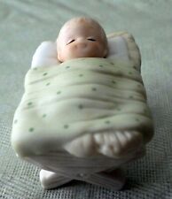 Vintage LEFTON China Baby in Cradle - Excellent Condition picture