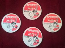 LOT of Four (4) Milk Bottle Caps - APPROVED MILK DOUBLE CAPS PROTECTED SEALON  picture