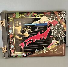 Vintage Ca.1940's Japanese Lacquer Mother of Pearl Album 15 X 10 X 2 Inches  picture