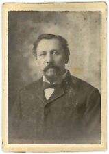 CIRCA 1880'S CABINET CARD Featuring Handsome Older Man Goatee Beard Suit & Tie picture