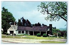 c1960's The Spinning Wheel Log Cabins Asheville North Carolina NC Trees Postcard picture