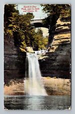 Ottawa IL-Illinois, Deer Park, Bridge, Waterfall Vintage Souvenir Postcard picture
