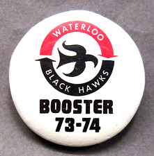 WATERLOO BLACK HAWKS 1973-74 BOOSTERS USHL Hockey 1.75