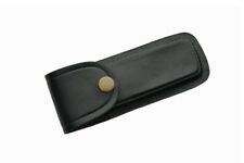NEW Pocket Knife Sheath Black Genuine Leather Belt Case For 5