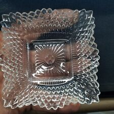 Vintage clear glass ashtray or trinket dish 4.25 inches ruffled glass picture