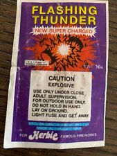 Firecracker Label FLASHING THUNDER 16s SIZE PACK LABEL GREAT CONDITION picture