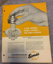 Eitel-McCullough Eimac 4CX300A Ceramic Power Tetrode Tube New Product Brochure picture