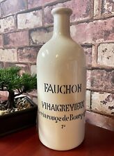 FAUCHON Bornier Dijon 1.3 L Vintage French Glazed Vinegar Bottle Beige Stoneware picture