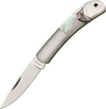 Moki Meek Lockback Folding Knife AUS-8 Steel Blade Mother Of Pearl And Abalone picture