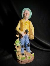 Vintage Old Man Farmer Porcelain Figurine-Axe Firewood-Decor-Farmhouse-12