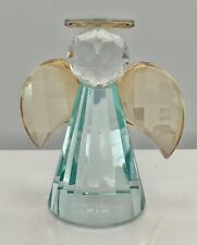 Vintage Simon Designs SD Aquamarine March Crystal Angel Figurine Paperweight picture