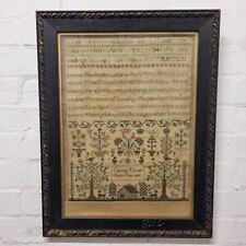 Antique William IV Needlework Sampler By Charlotte Thurnell 1837 With House picture