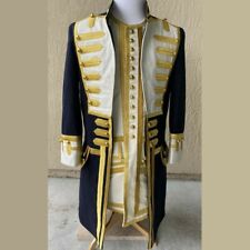 New Navy Blue Admiral Commander Gable Stone Army Gothic Military Coat, Vest picture