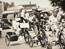 1930s TRAVERSE CITY MICHIGAN Cherry Festival Parade Kids in Costume TRICYCLES picture
