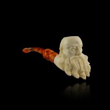 Smoking man Meerschaum Pipe  hand carved smoking tobacco pfeife 海泡石 with case picture
