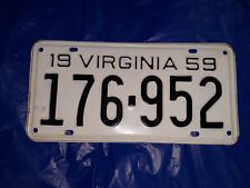 1959 Virginia Vintage Metal License Plate Auto Tag #176-952 picture