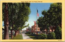 Las Vegas Nevada NV Union Pacific Park Vintage Linen Postcard Unposted picture