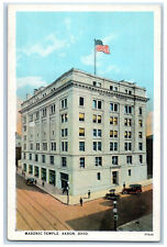 c1920's View of Masonic Temple Akron Ohio OH Antique Unposted Postcard picture