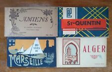 antique postcard lot photo collection 4 books Marseille Amiens Alger St. Quentin picture