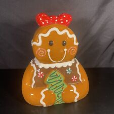 gingerbread girl cookie jar NIB Christmas Holiday Treats picture