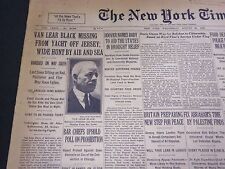 1930 AUGUST 20 NEW YORK TIMES - VAN LEAR BLACK MISSING FROM YACHT - NT 4943 picture