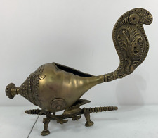 Trinetra Brass Conch Shell Sankh Handmade Decorative Piece Divine Home Decor 7LB picture