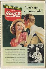 1955 Coca-Cola Soda Vintage Print Ad Fountain Shop Jerk Sign Couple Date Bottle picture