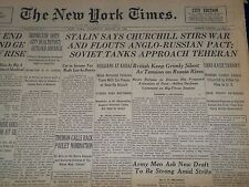 1946 MARCH 4 NEW YORK TIMES - STALIN SAYS CHURCHILL STIRS WAR - NT 880 picture