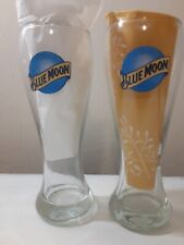 Pair of Brand New Blue Moon 16 Ounce OZ Clear Pilsner Beer, Two Glasses picture