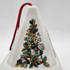 Vintage Jasco Festive Porcelain Christmas Ornament Holly Tree Air Freshner picture