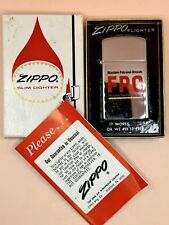 Vintage 1973 Firestone Polyvinyl Chloride High Polish Chrome Slim Zippo Lighter picture