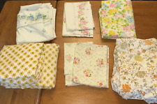Vintage Lot of  Sheets pillowcases Flat and Floral 1970's projects crafts 7lbs picture