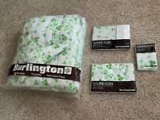 1976 Anne Klein Comforter Full Green Shamrocks Clover Fitted Flat 2 Pillow Cases picture
