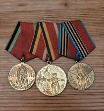 Set 3 pcs Military Medals Soviet Union 20 30 40 years of victory WWII. USSR picture