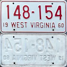 1960 West Virginia License Plate can be re-registered Original Unrestored picture