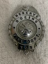 Vintage Obsolete Fireman's Badge #705 Fire Dept. Boeing Reserve (Rare) Nice Cond picture