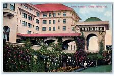 1918 Hotel Virginia Exterior Building Flowers Long Beach California CA Postcard picture