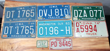 Lot of 8 old license plates - Iowa - 70s-80s picture