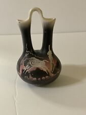 Hozoni NAVAJO Pottery/ Wedding Vase.”Thunder Herd” 5 Inch .Signed picture