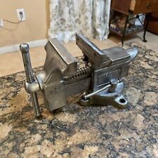 VINTAGE SEARS SWIVEL ANVIL VISE 3-1/2'' JAWS,CAST IRON VICE,MADE IN USA picture