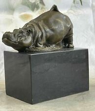 Genuine Bronze Hippo Sculpture: Hippopotamus Mother by Miguel Lopez (Milo) Sale picture
