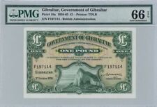 Gibraltar - 1 Pound - P-18a - PMG grade 66 - Oct 3, 1958 dated Foreign Paper Mon picture