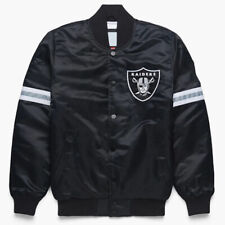 Vintage 80s NFL Oakland Raiders Black Satin Varsity Snap Jacket Men All sizes picture