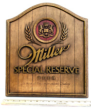 Vintage Miller Special Reserve Beer Logo Advertising Sign Brown Resin 15