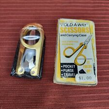 Vintage Fold-a-Way Scissors with original case and box by Chadwick Miller Japan picture