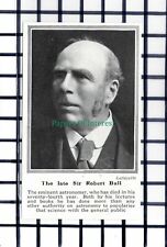 C5991) Sir Robert Ball Astronomer Obituary - 1913 Cutting SMALL picture
