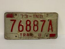 Vintage 1973 Indiana Trail 3 License Plate 