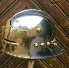 Medieval Steel Italian Sallet Helmet Burgandy Larp Reenactment Warrior Helmet picture